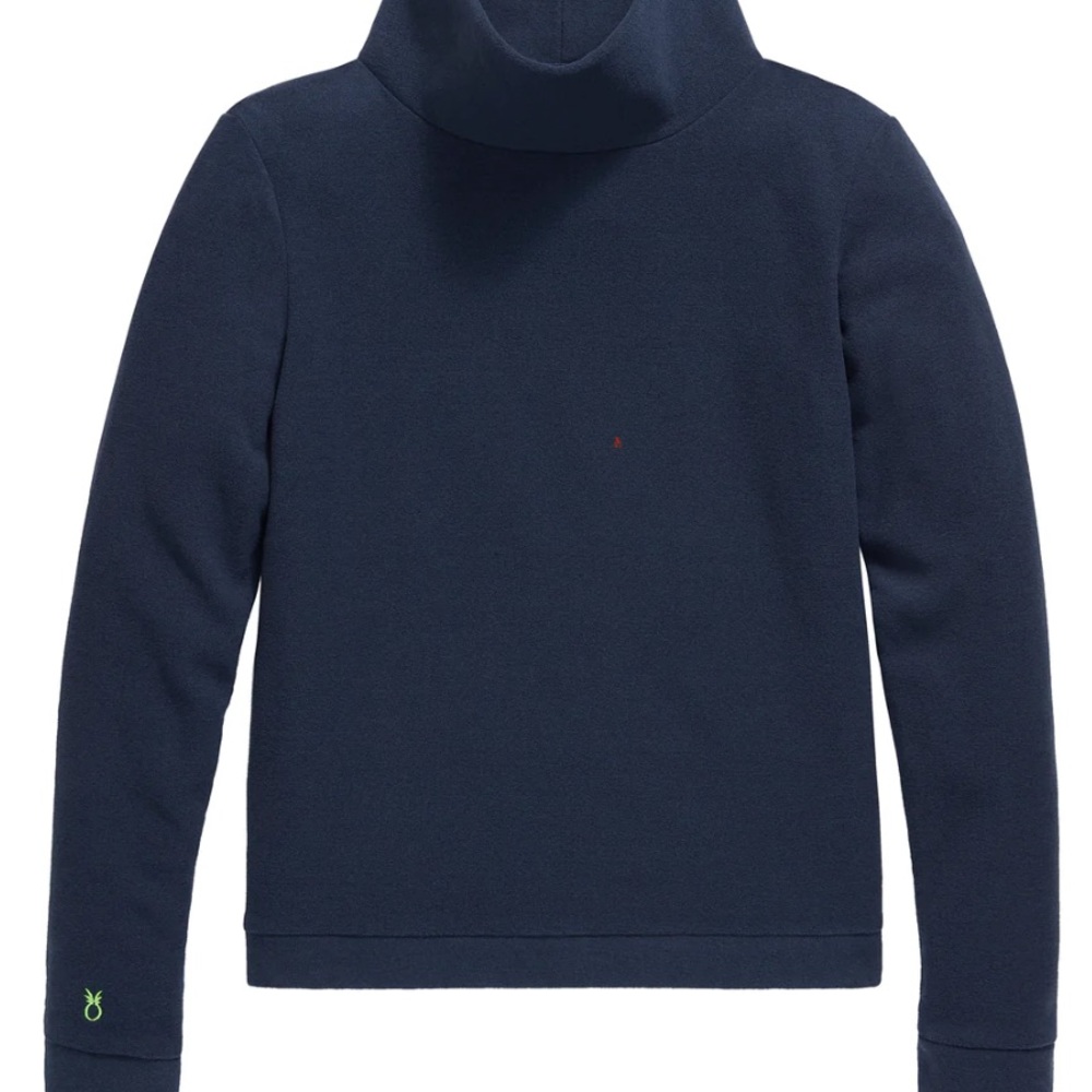 Cream and Navy Dudley Stephens Park Slope Terry turtlenecks, size L